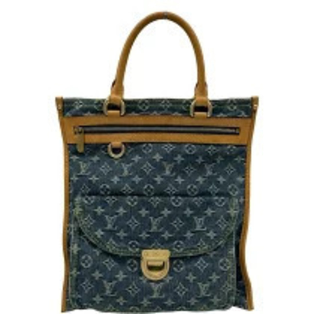 Louis Vuitton Flat Shopper Blue Denim Tote Bag